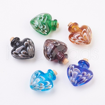 Handmade Lampwork Perfume Bottle Pendants LAMP-P044-I-1