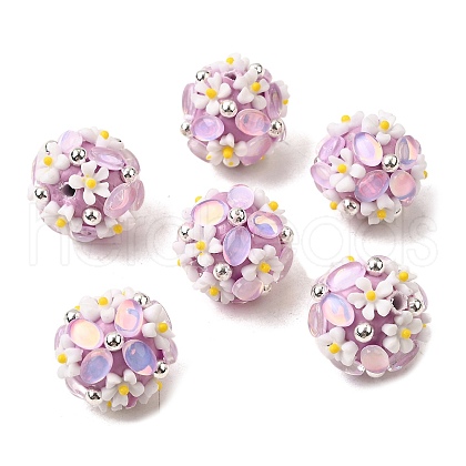 Handmade Polymer Clay Rhinestone Beads FIND-NH0001-15F-1