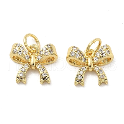 Brass Micro Pave Cubic Zirconia Charms KK-C092-01G-1