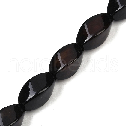 Natural Black Onyx(Dyed & Heated) Beads Strands G-U018-G07-01-1
