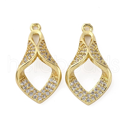 Brass Micro Pave Cubic Zirconia Pendants KK-F897-01G-1