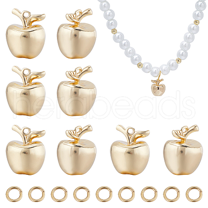 CREATCABIN 14Pcs Brass Apple Charms DIY-CN0002-81-1