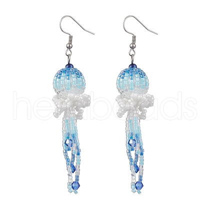 Handmade Glass Seed Beads Pendants Dangle Earrings EJEW-MZ00248-1