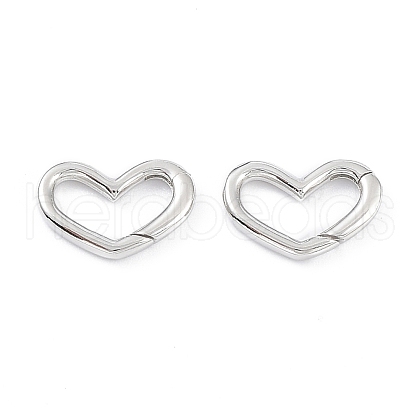 Anti-Tarnish Rhodium Plated 925 Sterling Silver Spring Gate Rings STER-K173-25P-1