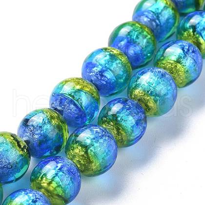 Handmade Silver Foil Lampwork Beads FOIL-K001-02A-12mm-1