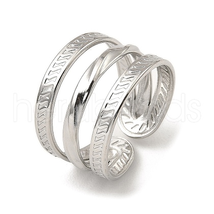 304 Stainless Steel Open Cuff Rings RJEW-Z018-23P-1