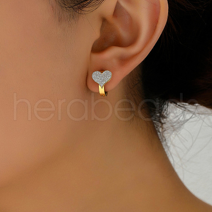 Classic Stainless Steel Heart Hoop Earrings FQ6847-1-1