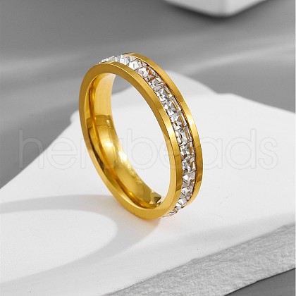 304 Stainless Steel Crystal Rhinestone Finger Rings FS-WG432ED-02-1