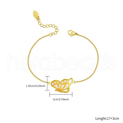 Stainless Steel Curb Chain Link Bracelets for Women OT1319-2-1