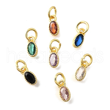 Brass Micro Pave Cubic Zirconia Pendants KK-Z102-05G-01-1