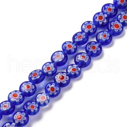 Handmade Millefiori Lampwork Beads Strands LAMP-G164-11C-1