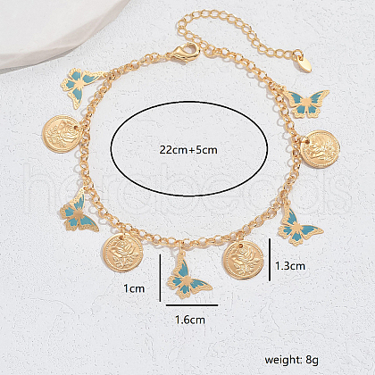 Brass Butterfly Chain Ankletsts for Women SG5790-3-1