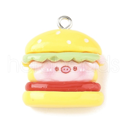 Cute Pin Theme Opaque Resin Pendants RESI-V005-007B-1