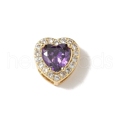 Brass Micro Pave Cubic Zirconia Beads KK-I276-46G-02-1