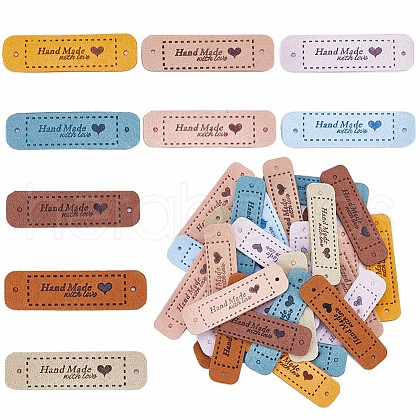 Gorgecraft 45Pcs 9 Colors PU Leather Label Tags DIY-GF0008-52-1