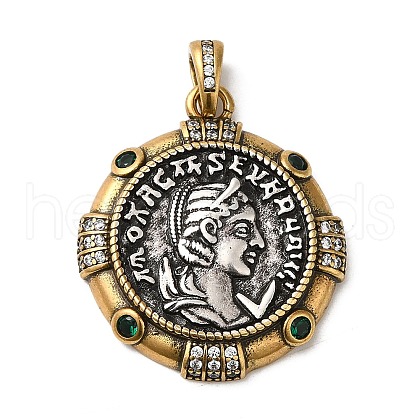 Brass with Cubic Zirconia Pendants KK-Z033-10AS-1