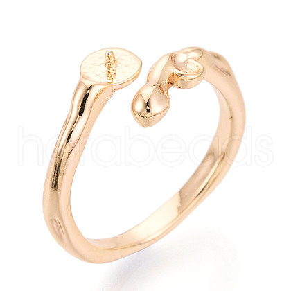 Brass Cuff Ring Settings KK-T076-41G-1