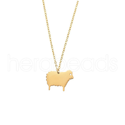 Cute Cartoon Animal Stainless Steel Pendant Necklaces QV5065-6-1