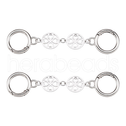 2Pcs 304 Stainless Steel Bag Extension Chains AJEW-TAC00013-1