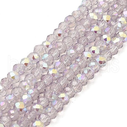 Baking Painted Transparent Glass Beads Strands DGLA-A034-J4mm-B03-1