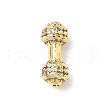 Brass Micro Pave Cubic Zirconia Beads KK-Q068-53G-1