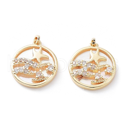 Rack Plating Brass Shell Pendants KK-A183-29G-1