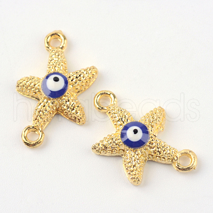 Alloy Enamel Evil Eye Links connectors X-ENAM-Q032-05-1