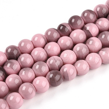 Baking Painted Glass Beads Strands DGLA-N013-8mm-09-1