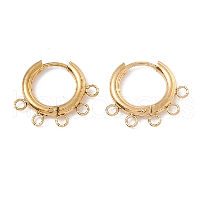 Ion Plating(IP) 304 Stainless Steel Hoop Earring Findings X-STAS-D183-01G-1
