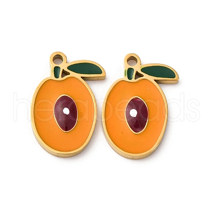 Fruit Seris 304 Stainless Steel Enamel Charms STAS-U060-03G-05-1