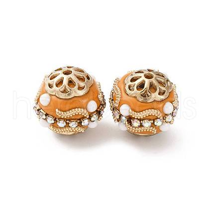 Handmade Resin Indonesia Round Beads IPDL-P005-16KCG-01-1
