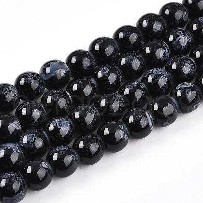Baking Painted Glass Beads Strands DGLA-N008-8mm-10-1