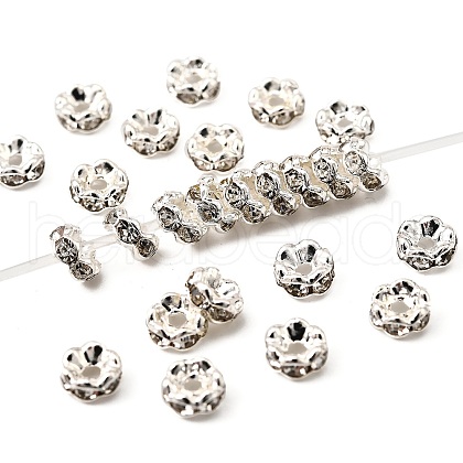 Flower Brass Crystal Rhinestone Bead Spacers RB-D302-S-1