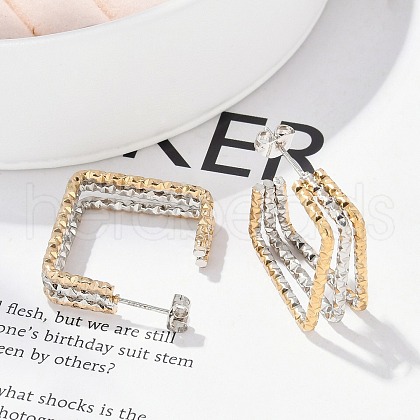 304 Stainless Steel Stud Earrings EJEW-M070-21PG-04-1