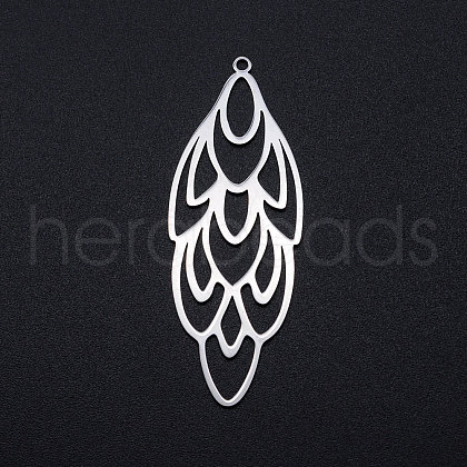 Tarnish Resistant 201 Stainless Steel Big Filigree Pendants STAS-T049-T698-1-1