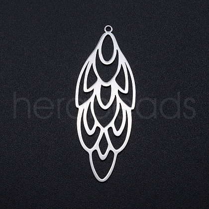 201 Stainless Steel Big Filigree Pendants STAS-T049-T698-1-1