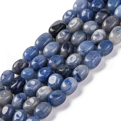 Dyed & Heated Natural Blue Aventurine Beads Strands G-G146-A23-01-1