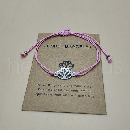 201 Stainless Steel Lotus Link Bracelets WGDDDBE-04-1