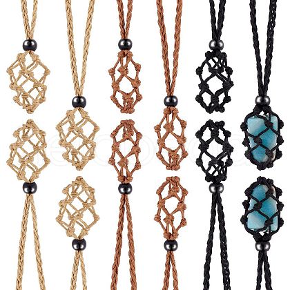 Braided Waxed Cotton Thread Cords Macrame Pouch Necklace Making AJEW-SW00021-1