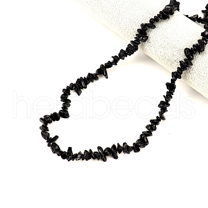 Natural Obsidian Chip Beaded Necklaces for Women FS-WG9F5E2-12-1