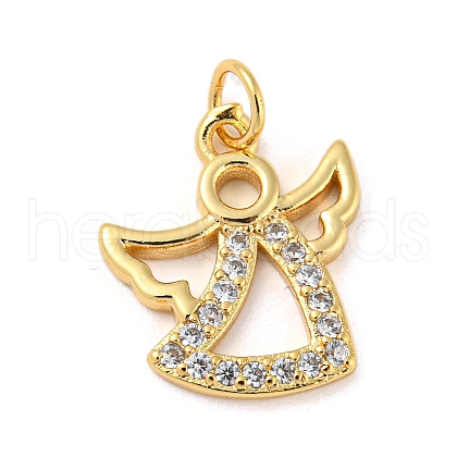 Rack Plating Brass Micro Pave Cubic Zirconia Pendants KK-A200-11G-1