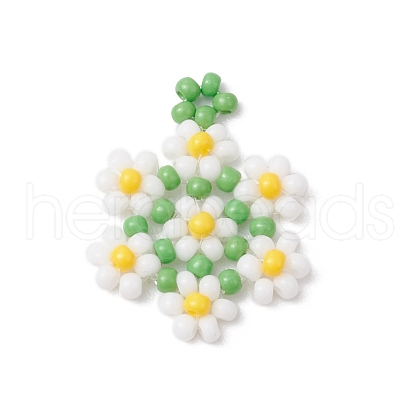 Seed Beads Beaded Charms PALLOY-MZ00417-01-1