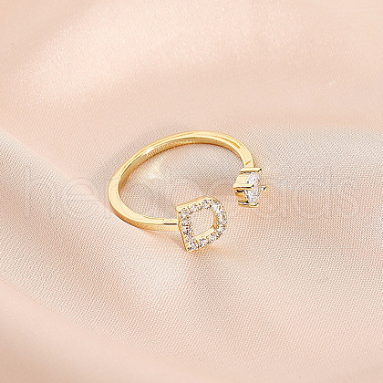 Fashionable Brass Cubic Zirconia Cuff Rings FS-WG4936F-14-1