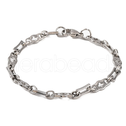Tarnish Resistant 201 Stainless Steel Link Chain Bracelets BJEW-B078-93P-1