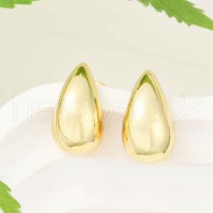 Rack Plating Brass Teardrop Stud Earrings X-EJEW-R150-05G-1