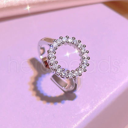 Alloy with Crystal Rhinestone Cuff Rings for Women FS-WG156C1-03-1