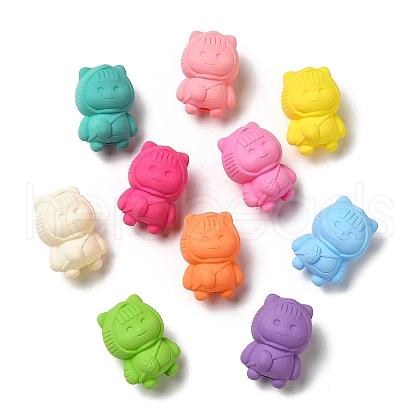 Rubberized Style Acrylic Beads MACR-D025-04-1