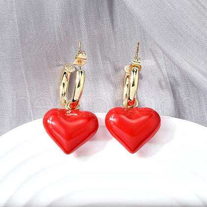 Brass Dangle Stud Earrings EJEW-V011-03G-1