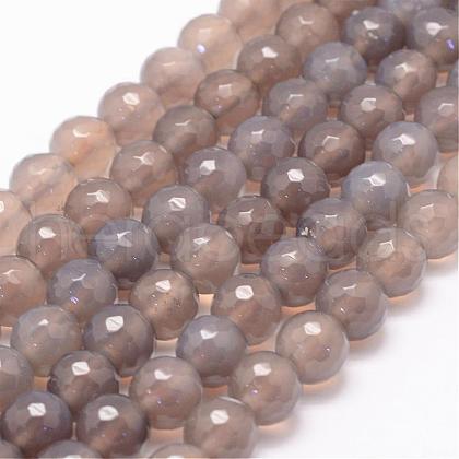 Natural Grey Agate Bead Strands G-K155-D-10mm-F01-1