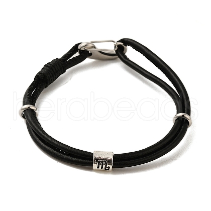 PU Leather Round Cord Multi-strand Bracelets SJEW-K002-07D-1